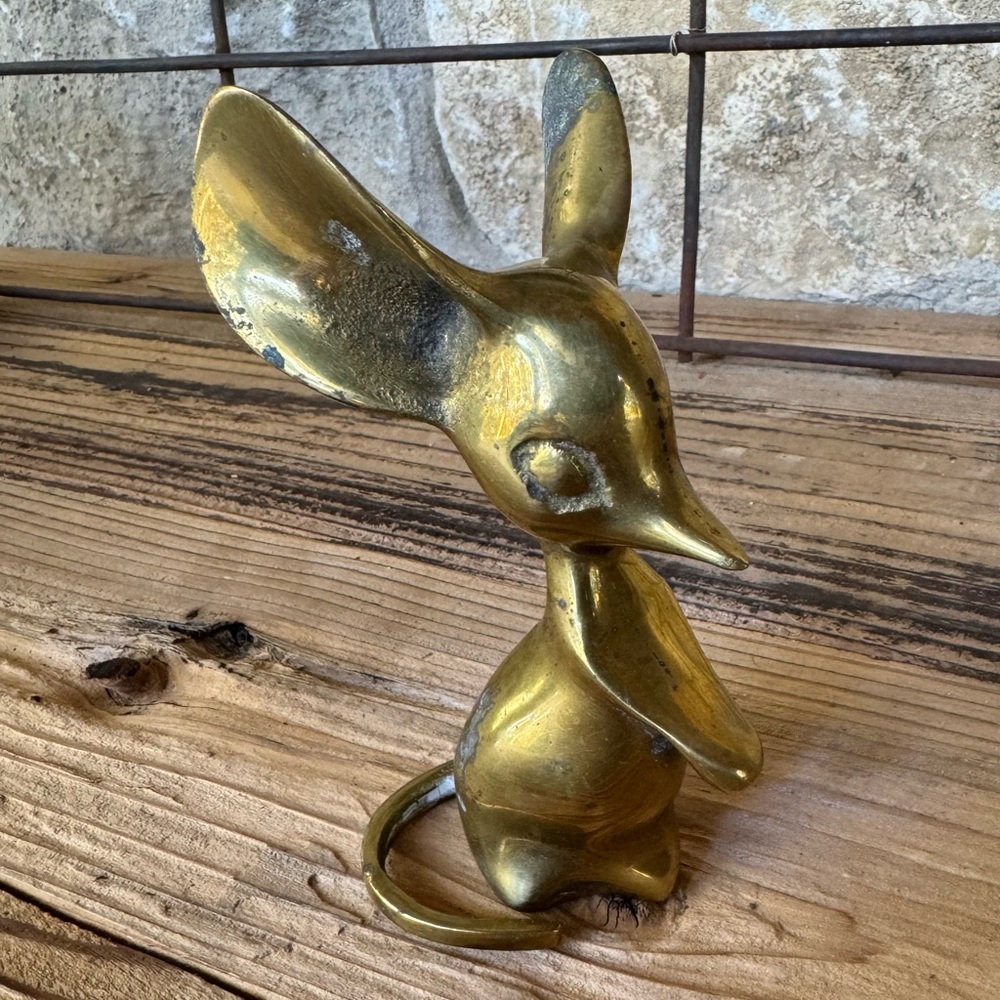 Vintage Solid Brass Mouse